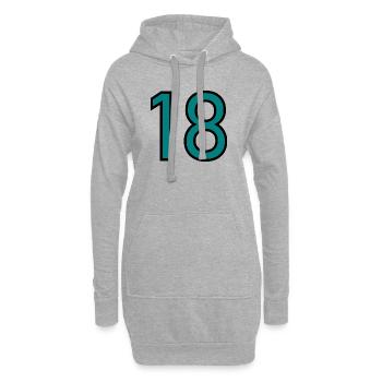 18. 18 JAHRE ALT. 18-JÄHRIGES JUBILÄUM. 18. GEBURTSTAG. - Hoodie-Kleid - Grau meliert - Vorne