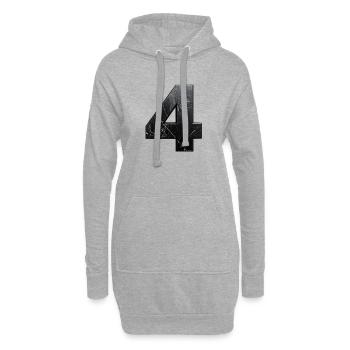 Vierer Metallkratzer Textur - Hoodie-Kleid - Grau meliert - Vorne