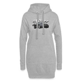 CLs de voitures de sport noires brillantes - Sweat-shirt à capuche long Femme - gris chiné - Devant
