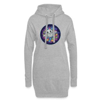 Kuscheliges UFO mit Sternenzauber - Hoodie-Kleid - Grau meliert - Vorne