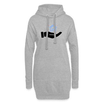 Hand hält Haus Immobilie - Hoodie-Kleid - Grau meliert - Vorne