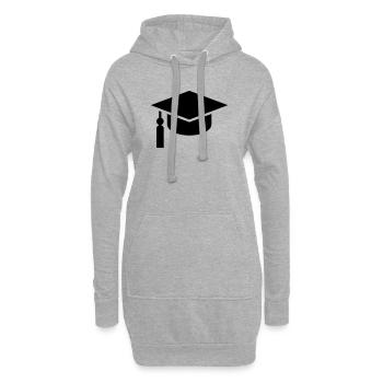 Abi, bonnet de fin d’études, chapeau de fac, remise de diplôme - Sweat-shirt à capuche long Femme - gris chiné - Devant