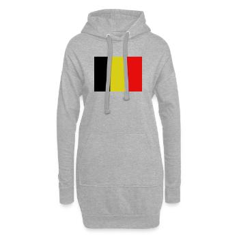Belgische Flagge - Hoodie-Kleid - Grau meliert - Vorne