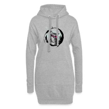 Coole Katze – Pinke Sonnenbrille Retro Kunst Kombo - Hoodie-Kleid - Grau meliert - Vorne