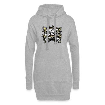 Ich mache was ich will – Skull & Blitze - Hoodie-Kleid - Grau meliert - Vorne