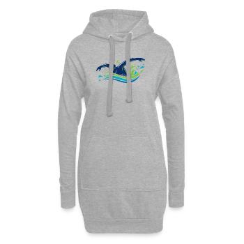 Sport de nageur Motif de héros aquatique - Sweat-shirt à capuche long Femme - gris chiné - Devant