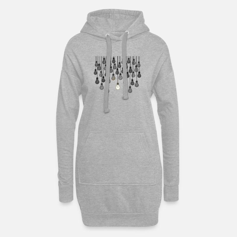 Grey bulb array with unique brightness - Hoodie Dress - heather grey