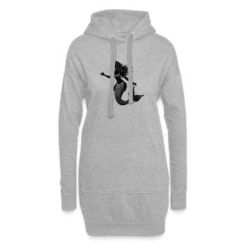 Meerjungfrau - Hoodie-Kleid - Grau meliert - Vorne