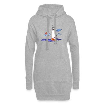 Segelboot - Hoodie-Kleid - Grau meliert - Vorne