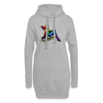 Moins de stress, plus de succès - Sweat-shirt à capuche long Femme - gris chiné - Devant