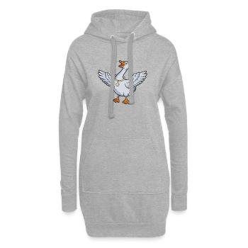 Goldkette Gans Cartoon - Hoodie-Kleid - Grau meliert - Vorne