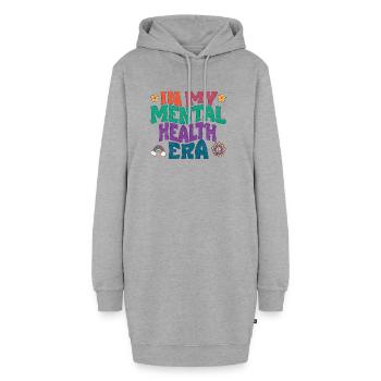 À mon époque de la santé mentale - Sweat-shirt à capuche long Femme - gris chiné - Devant