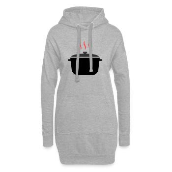 Kochtopf Dampf Kochen - Hoodie-Kleid - Grau meliert - Vorne