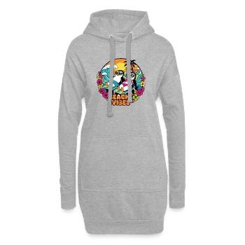 Ambiance plage Penguins on the Beach Motif des sentiments d’été - Sweat-shirt à capuche long Femme - gris chiné - Devant