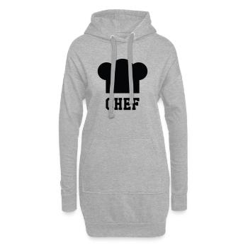 Toque Chef - Cuisine - Cuisinier - Sweat-shirt à capuche long Femme - gris chiné - Devant