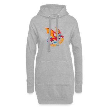 Geboren zum Abheben: Drachenflug - Hoodie-Kleid - Grau meliert - Vorne