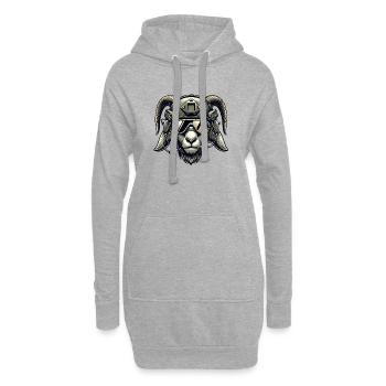Ziege auf Mission - Hoodie-Kleid - Grau meliert - Vorne