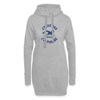 J'peux pas jai piscine - Sweat-shirt à capuche long Femme - gris chiné - Devant
