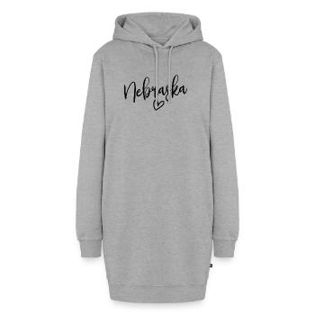 Nebraska Heart Women's Love Nebraska - Hoodie-Kleid - Grau meliert - Vorne