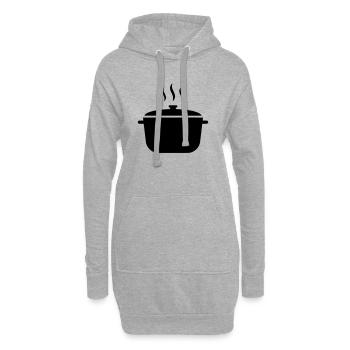 Kochtopf Suppe Dampf Icon - Hoodie-Kleid - Grau meliert - Vorne