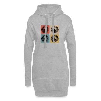 Yin Yang Drache und Phönix - Hoodie-Kleid - Grau meliert - Vorne