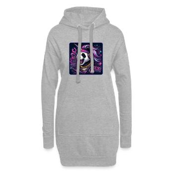 Panda Einhorn Party - Hoodie-Kleid - Grau meliert - Vorne