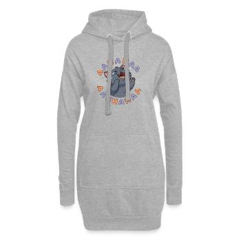 Lachende Katzenexplosion - Hoodie-Kleid - Grau meliert - Vorne