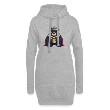 Roi de la Bière Ours - Sweat-shirt à capuche long Femme - gris chiné - Devant