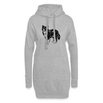 Border Collie - Sweat-shirt à capuche long Femme - gris chiné - Devant