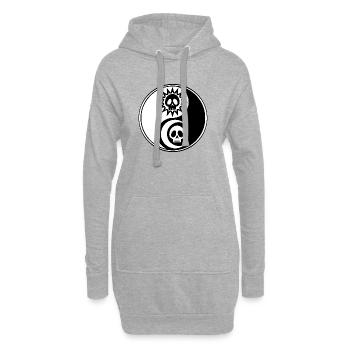 Sonne und Mond Yin und Yang - Hoodie-Kleid - Grau meliert - Vorne