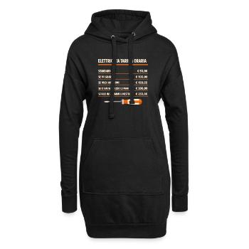 Elektriker Stundenlohn lustiger Streich - Hoodie-Kleid - Schwarz - Vorne