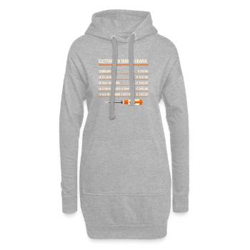 Farce drôle d’électricien horaire - Sweat-shirt à capuche long Femme - gris chiné - Devant