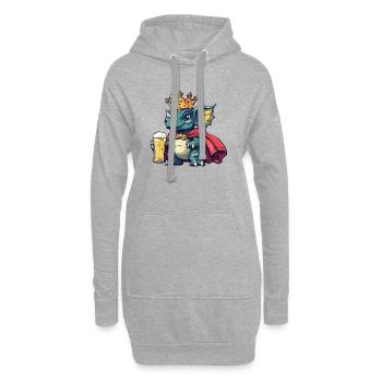 Dinosaurier triceratops Bier König - Hoodie-Kleid - Grau meliert - Vorne