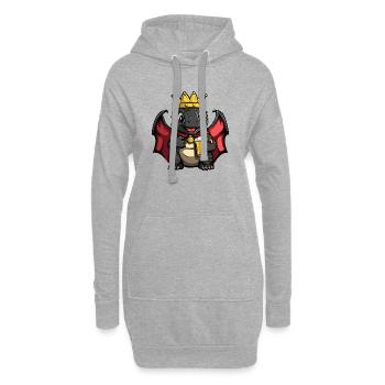 Dinosaurier stegosaurus Bier König - Hoodie-Kleid - Grau meliert - Vorne