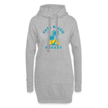 Kata Beach Phuket Palme Sonnenuntergang - Hoodie-Kleid - Grau meliert - Vorne
