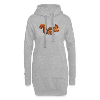 Herbstliches Eichhörnchen Muster Waldleben Natur - Hoodie-Kleid - Grau meliert - Vorne