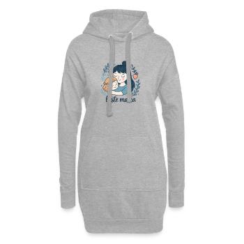 Beste Mama Umarmung - Hoodie-Kleid - Grau meliert - Vorne