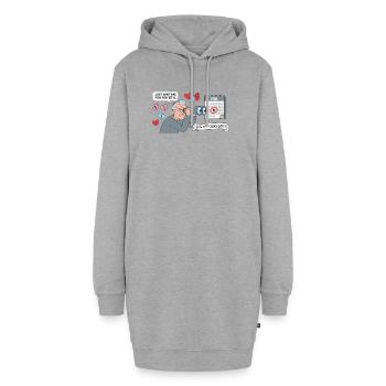 Attendre 15 ans - Sweat-shirt à capuche long Femme - gris chiné - Devant