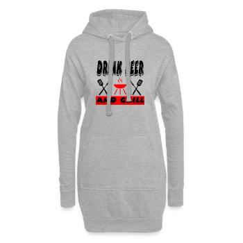 Griller - Sweat-shirt à capuche long Femme - gris chiné - Devant