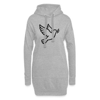 Friedenstaube Zweig Peace - Hoodie-Kleid - Grau meliert - Vorne