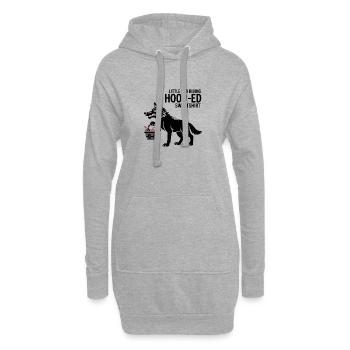 Loup de conte de fées avec panier - Sweat-shirt à capuche long Femme - gris chiné - Devant