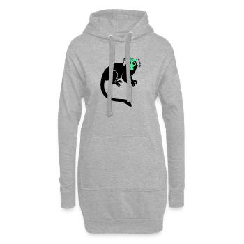Tamarin Singe proteste contre le masque à gaz - Sweat-shirt à capuche long Femme - gris chiné - Devant
