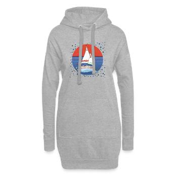 Segelboot - Hoodie-Kleid - Grau meliert - Vorne