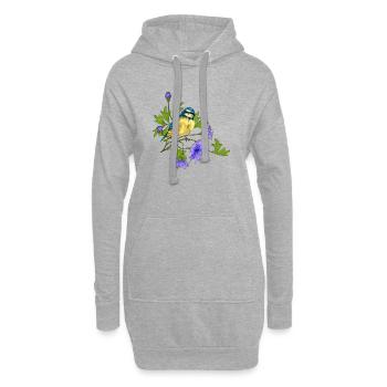 Bunter Vogel - Hoodie-Kleid - Grau meliert - Vorne