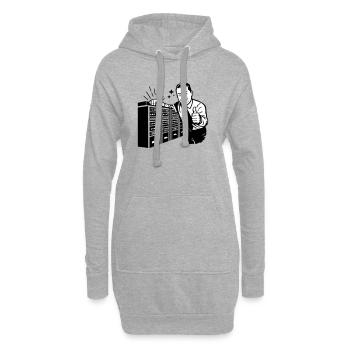 Retro IT Admin Smiling – Vintage Tech Support - Hoodie Dress - heather grey - Front