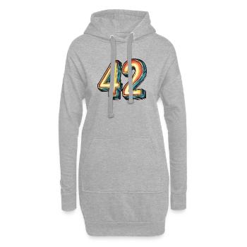 42 Zahl Bunt - Hoodie-Kleid - Grau meliert - Vorne