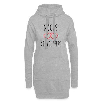 Samthochzeit 29 Jahre - Hoodie-Kleid - Grau meliert - Vorne
