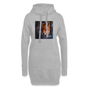 Fuchs-Erkundung bei Einbruch der Dämmerung - Hoodie-Kleid - Grau meliert - Vorne