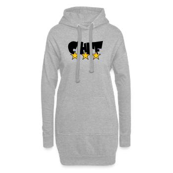 Chef Étoilé : Design 3 Étoiles Gastronomie - Sweat-shirt à capuche long Femme - gris chiné - Devant