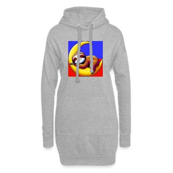 La paresse dort sur la Lune - Sweat-shirt à capuche long Femme - gris chiné - Devant